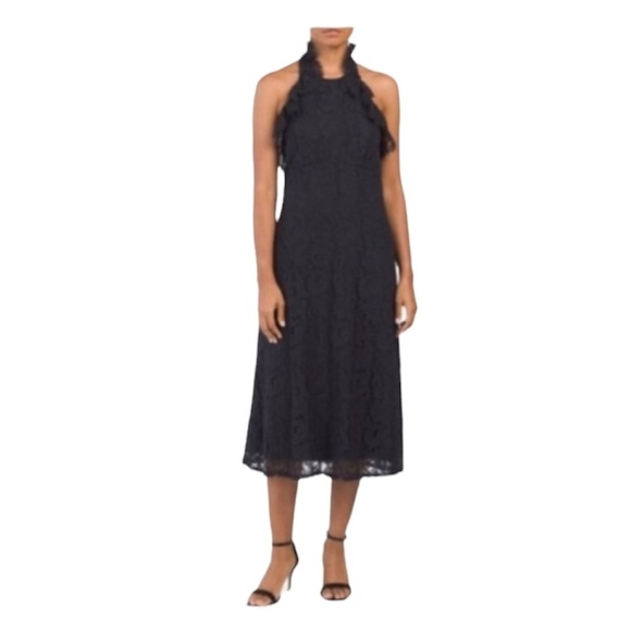 Nanette Lepore Dresses & Skirts - Nanette Lepore Womens Blue Lace Halter Neck Midi Cocktail Party Dress Sz 6 NWT